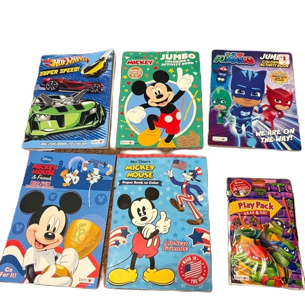Disney Mickey Mouse PJ Masks Activity Coloring Book Collection NEW Ninja Turtles